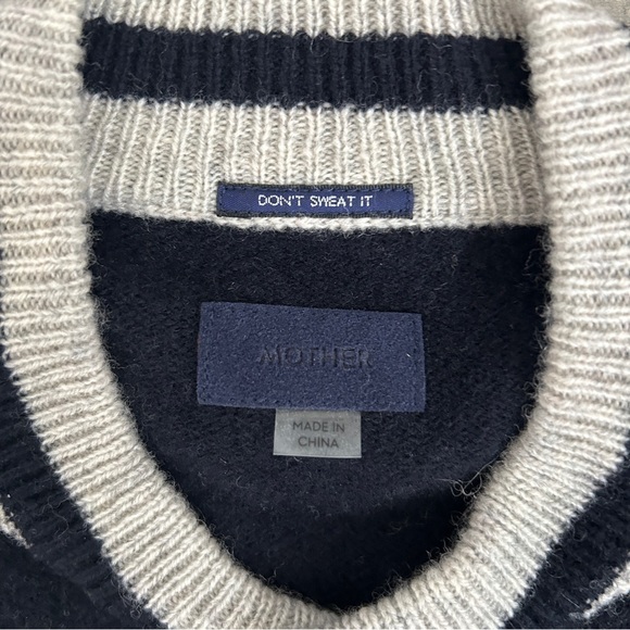 NEW Mother Denim The Letterman Sweater cashmere cardigan jacket navy gray XS - Picture 9 of 11